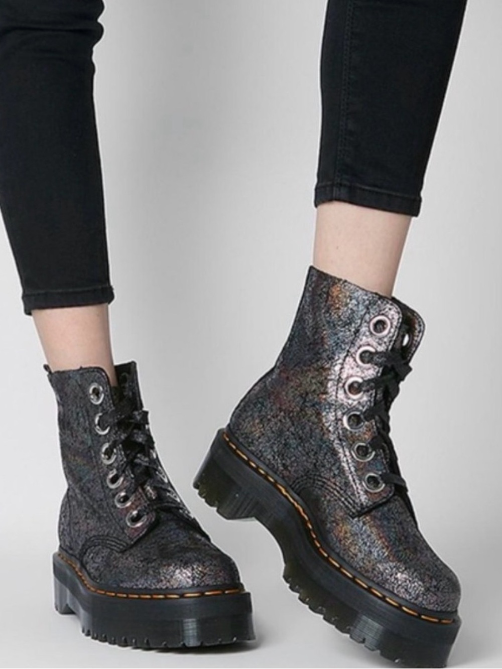 Doc Martin Molly Iridescent Platform Combat Boots